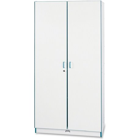 Jonti-Craft Rainbow Accents Classroom Closet - 36" x 24" x 72" - 3 x Shelf(ves) - Hinged Door(s) - Locking Door, Hinged Door, Ch