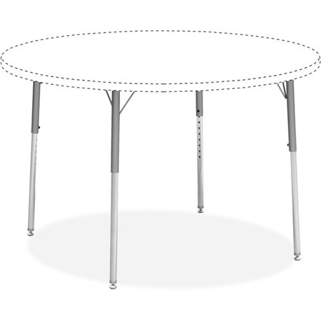 Lorell Activity Table Height-Adjustable Leg Kit - 22" to 30"H - 30" Length x 1.1" Diameter - Chrome, Silver Mist