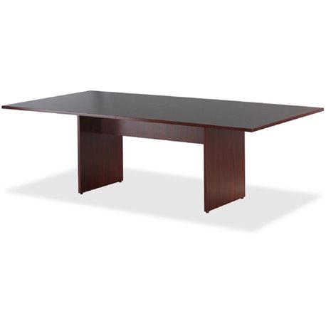 Lorell Essentials Rectangular Modular Conference Table - For - Table TopLaminated Rectangle, Mahogany Top - Panel Leg Base - 2 L