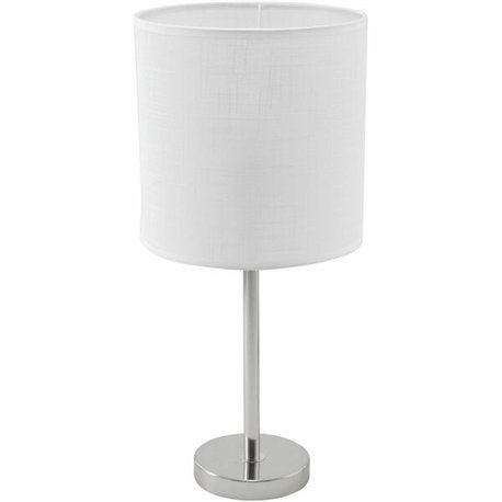 Lorell LED Contemporary Table Lamp - 22" Height - 10" Width - 10 W LED Bulb - Brushed Nickel - Desk Mountable - Silver - for Tab