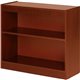 Lorell Panel End Hardwood Veneer Bookcase - 36" x 12" x 0.8" x 30" - 2 Shelve(s) - 1 Adjustable Shelf(ves) - Material: Veneer - 