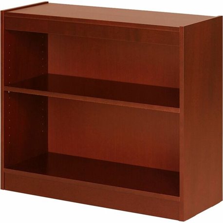 Lorell Panel End Hardwood Veneer Bookcase - 36" x 12" x 0.8" x 30" - 2 Shelve(s) - 1 Adjustable Shelf(ves) - Material: Veneer - 