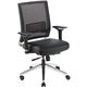 Lorell Heavy-duty Full-Function Executive Mesh Back Office Chair - Black Leather Seat - 5-star Base - Black - 1 Each