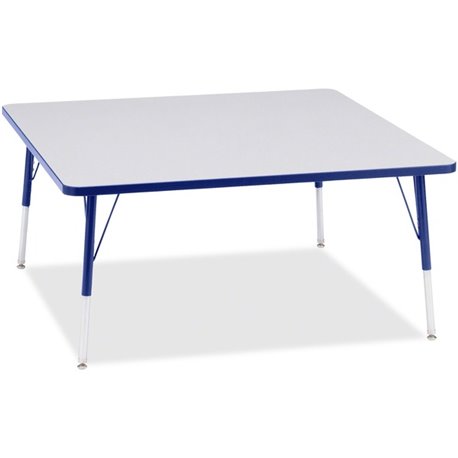 Jonti-Craft Berries Adult Height Prism Color Edge Square Table - Blue Square, Laminated Top - Four Leg Base - 4 Legs - Adjustabl