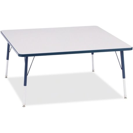 Jonti-Craft Berries Adult Height Prism Color Edge Square Table - Laminated Square, Navy Top - Four Leg Base - 4 Legs - Adjustabl