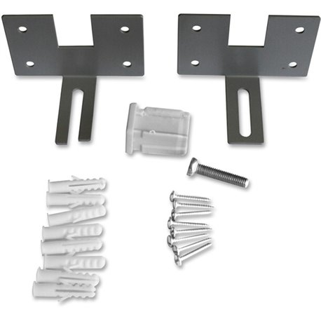 Lorell Panel System Wall Brackets - 2.5" Width x 3.8" Depth x 2.5" Height - Aluminum - Aluminum