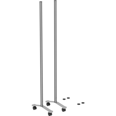 Lorell Adaptable Panel Legs for 50"H Configuration - 18.8" Width x 2" Depth x 71" Height - Aluminum - Silver