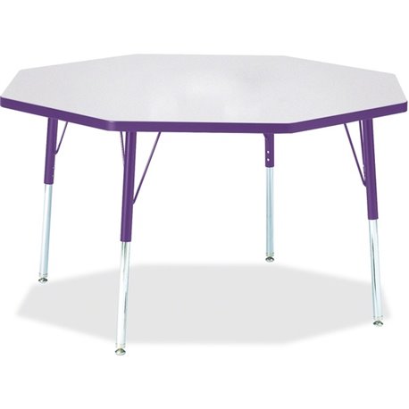 Jonti-Craft Berries Adult Height Color Edge Octagon Table - Laminated Octagonal, Purple Top - Four Leg Base - 4 Legs - Adjustabl