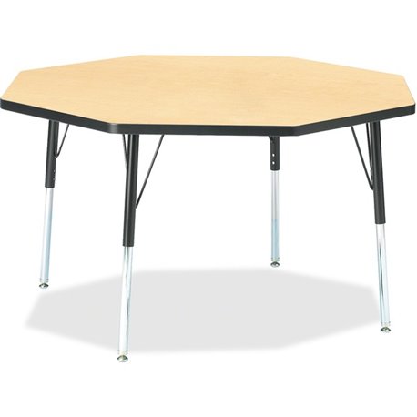 Jonti-Craft Berries Adult Height Color Edge Octagon Table - Laminated Octagonal, Maple Top - Four Leg Base - 4 Legs - Adjustable