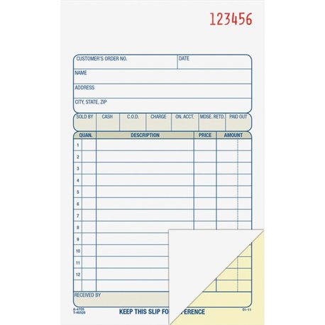 Adams Carbonless 2-part Numbered Sales Order Books - 50 Sheet(s) - 2 PartCarbonless Copy - 4.18" x 7.18" Sheet Size - White - As