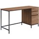 Lorell SOHO Desk with Side Drawers - 55" x 23.6"30" - 3 x File Drawer(s) - Single Pedestal on Right Side - Finish: Walnut