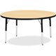 Jonti-Craft Berries Elementary Height Color Top Round Table - Laminated Round, Maple Top - Four Leg Base - 4 Legs - Adjustable H