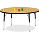 Jonti-Craft Berries Elementary Height Color Top Round Table - Black Oak Round, Laminated Top - Four Leg Base - 4 Legs - Adjustab
