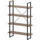 Lorell SOHO Rustic Metal Frame Bookcase - 39.4" x 11.8"57.5" - 4 Shelve(s) - Band Edge - Finish: Walnut - Sturdy, Durable