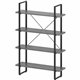 Lorell SOHO Rustic Metal Frame Bookcase - 39.4" x 11.8"57.5" - 4 Shelve(s) - Band Edge - Finish: Charcoal - Sturdy, Durable