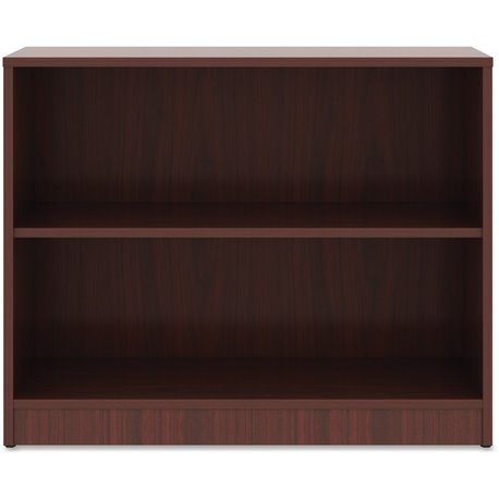 Lorell Laminate Bookcase - 2 Shelf(ves) - 29.5" Height x 36" Width x 12" Depth - Sturdy, Adjustable Feet, Adjustable Shelf - The