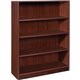 Lorell Laminate Bookcase - 4 Shelf(ves) - 48" Height x 36" Width x 12" Depth - Sturdy, Adjustable Feet - Mahogany - Laminate - 1