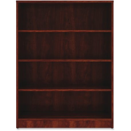 Lorell Laminate Bookcase - 4 Shelf(ves) - 48" Height x 36" Width x 12" Depth - Sturdy, Adjustable Feet - Cherry - Laminate - 1 E