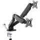 Lorell Mounting Arm for Monitor - Black - Height Adjustable - 2 Display(s) Supported - 14.30 lb Load Capacity - 75 x 75, 100 x 1