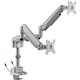 Lorell Mounting Arm for Monitor - Gray - Height Adjustable - 2 Display(s) Supported - 19.80 lb Load Capacity - 75 x 75, 100 x 10