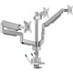 Lorell Mounting Arm for Monitor - Gray - Height Adjustable - 3 Display(s) Supported - 15.40 lb Load Capacity - 75 x 75, 100 x 10