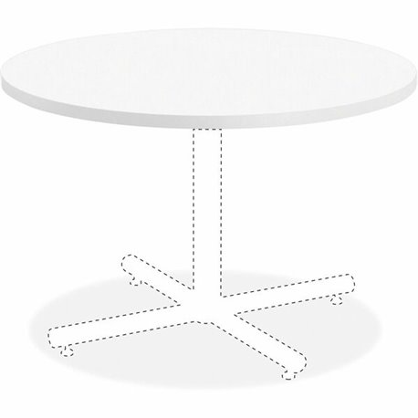 Lorell Hospitality Collection Tabletop - For - Table TopHigh Pressure Laminate (HPL) Round, White Top x 1.25" Table Top Thicknes