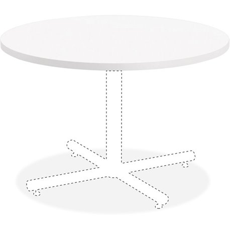 Lorell Hospitality Collection Tabletop - For - Table TopHigh Pressure Laminate (HPL) Round, White Top x 42" Table Top Diameter -