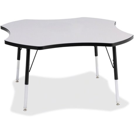 Jonti-Craft Berries Prism Four-Leaf Student Table - Black, Laminated Top - Four Leg Base - 4 Legs - Adjustable Height - 24" to 3