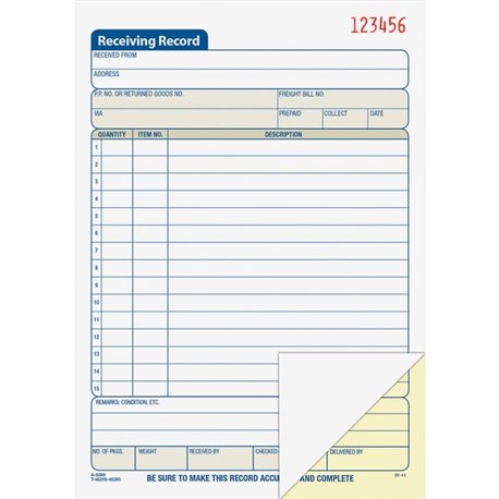 Adams Carbonless Receiving Record Book - 50 Sheet(s) - 2 PartCarbonless Copy - 5.56" x 8.43" Sheet Size - White - 1 Each