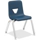 Lorell 12" Seat-height Student Stack Chairs - Four-legged Base - Navy - Polypropylene - 4 / Carton