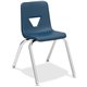 Lorell 16" Seat-height Student Stack Chairs - Four-legged Base - Navy - Polypropylene - 4 / Carton