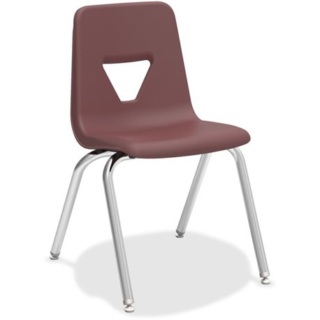 Lorell 18" Seat-height Student Stack Chairs - Four-legged Base - Burgundy - Polypropylene - 4 / Carton