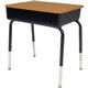 Lorell Adjustable-Height Student Desks with Book Box - For - Table TopMedium Oak Rectangle Top - Height Adjustable - 22" to 30" 