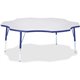 Jonti-Craft Berries Elementary Height Prism Six-Leaf Table - Blue, Laminated Top - Four Leg Base - 4 Legs - Adjustable Height - 
