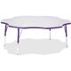 Jonti-Craft Berries Elementary Height Prism Six-Leaf Table - Laminated, Purple Top - Four Leg Base - 4 Legs - Adjustable Height 