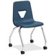 Lorell Classroom Mobile Chairs - Four-legged Base - Navy - Polypropylene - 2 / Carton