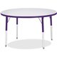 Jonti-Craft Berries Elementary Height Color Edge Round Table - Gray Round Top - Four Leg Base - 4 Legs - Adjustable Height - 24"