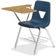 Lorell Writing Tablet Arm Student Desks - Tubular Steel Frame - Four-legged Base - Navy, Oak - Polypropylene - Armrest - 2 / Car