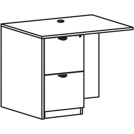 Lorell Prominence 2.0 Left Return - 42" x 24"29" , 1" Top, 0.1" Edge - 2 x File Drawer(s) - Band Edge - Material: Particleboard 