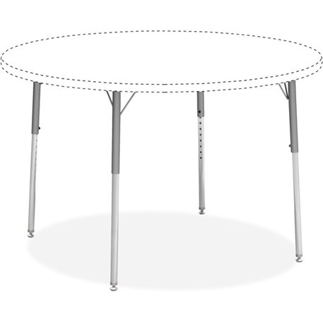 Lorell Activity Table Height-Adjustable Leg Kit - 22" to 30"H - 30" Length x 1.1" Diameter - Chrome, Silver Mist