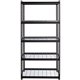 Lorell Wire Deck Shelving - 5 Shelf(ves) - 72" Height x 36" Width x 18" Depth - 28% Recycled - Black - Steel - 1 Each