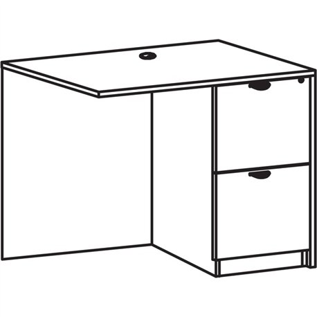 Lorell Prominence 2.0 Right Return - 42" x 24"29" , 1" Top, 0.1" Edge - 2 x File Drawer(s) - Band Edge - Material: Particleboard