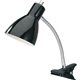 Lorell LED Clip-on Desk Lamp - 15.5" Height - 3" Width - 10 W LED Bulb - Plastic - Desk Mountable - Black - for Desk, Table