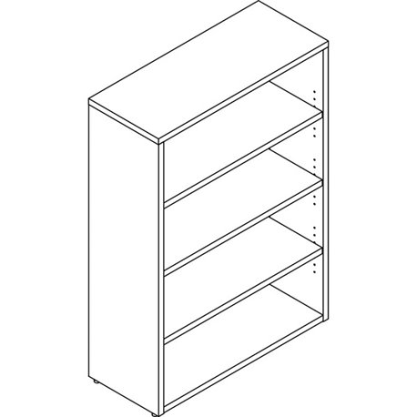 Lorell Prominence 2.0 Bookcase - 34" x 12"48" , 1" Top, 0.1" Edge - 4 Shelve(s) - 3 Adjustable Shelf(ves) - Material: Particlebo