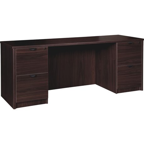 Lorell Prominence 2.0 Double-Pedestal Credenza - 66" x 24"29" , 1" Top - 2 x File Drawer(s) - Double Pedestal on Left/Right Side