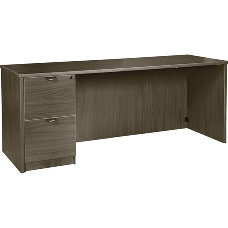 Lorell Prominence 2.0 Left-Pedestal Credenza - 66" x 24"29" , 1" Top, 0.1" Edge - 2 x File Drawer(s) - Single Pedestal on Left S