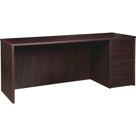 Lorell Prominence 2.0 Right-Pedestal Credenza - 66" x 24"29" , 1" Top - 2 x File Drawer(s) - Single Pedestal on Right Side - Ban