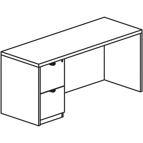 Lorell Prominence 2.0 Left-Pedestal Credenza - 72" x 24"29" , 1" Top, 0.1" Edge - 2 x File Drawer(s) - Single Pedestal on Left S