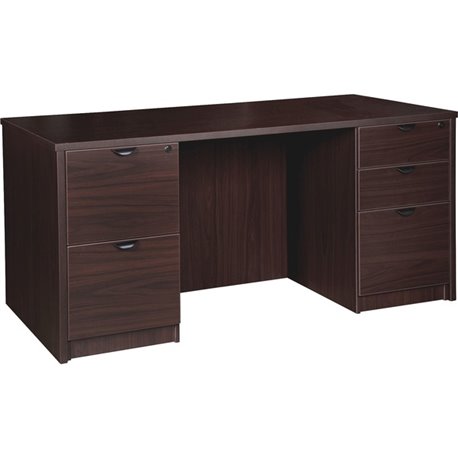 Lorell Prominence 2.0 Double-Pedestal Desk - 1" Top, 60" x 30"29" - 5 x File, Box Drawer(s) - Double Pedestal on Left/Right Side