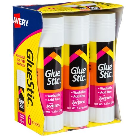 Avery Glue Stick - 1.27 oz - 6 / Pack - White